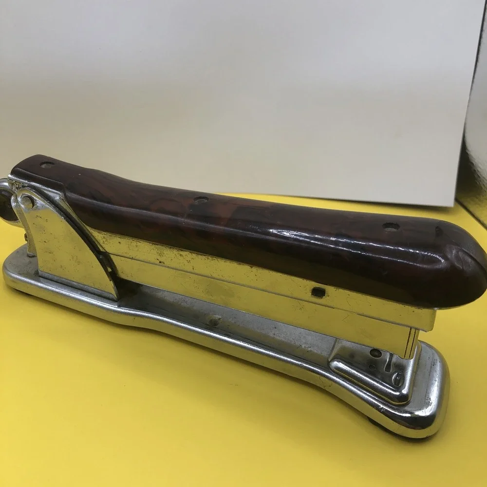 Vintage Bakelite Stapler - Machine Age Steampunk Industrial Ace Liner Model 502